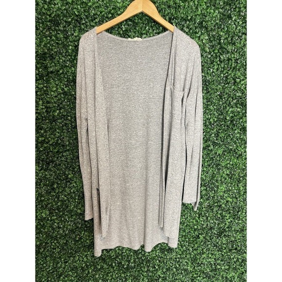 Hem & Thread Gray Open Front Cardigan Womens Size Large - Picture 8 of 15
